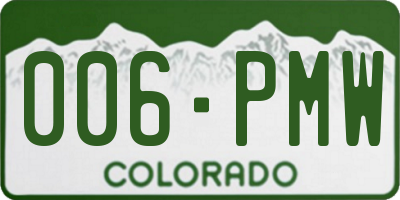 CO license plate 006PMW