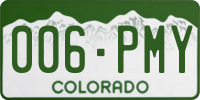 CO license plate 006PMY