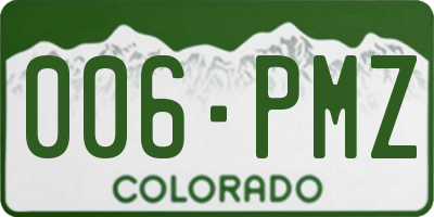 CO license plate 006PMZ
