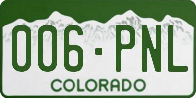 CO license plate 006PNL