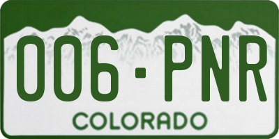 CO license plate 006PNR