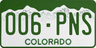 CO license plate 006PNS