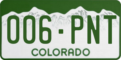 CO license plate 006PNT