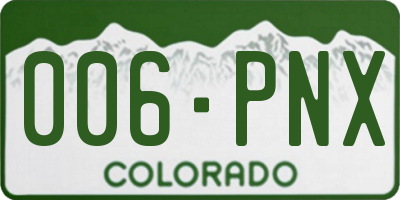 CO license plate 006PNX