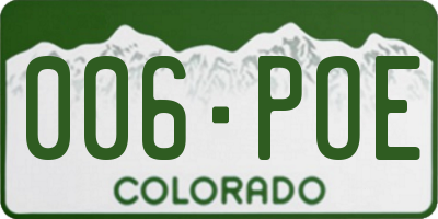CO license plate 006POE