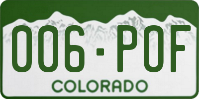 CO license plate 006POF