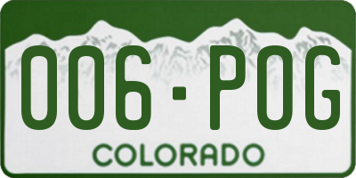 CO license plate 006POG