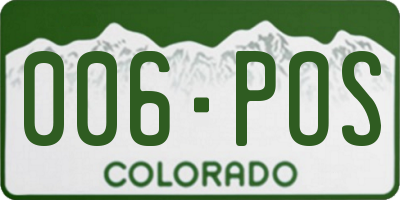 CO license plate 006POS