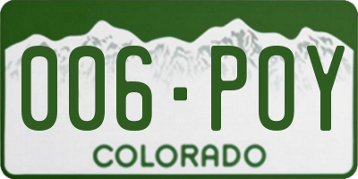 CO license plate 006POY