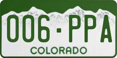 CO license plate 006PPA