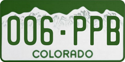 CO license plate 006PPB