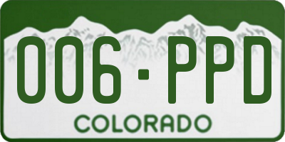 CO license plate 006PPD