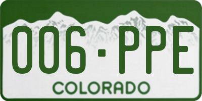 CO license plate 006PPE