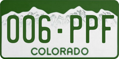 CO license plate 006PPF