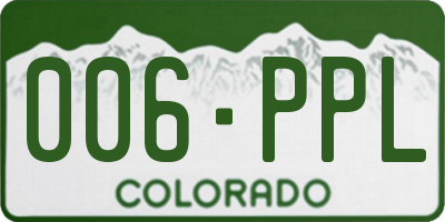 CO license plate 006PPL