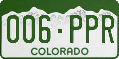 CO license plate 006PPR
