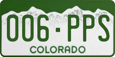 CO license plate 006PPS