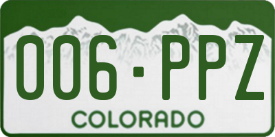 CO license plate 006PPZ