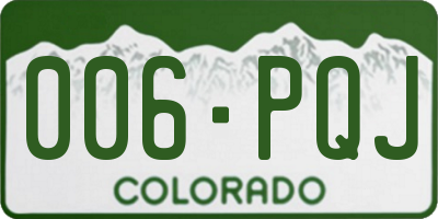CO license plate 006PQJ
