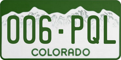 CO license plate 006PQL