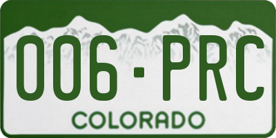 CO license plate 006PRC