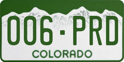 CO license plate 006PRD