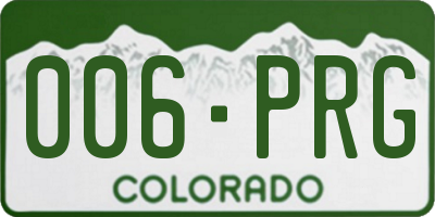 CO license plate 006PRG
