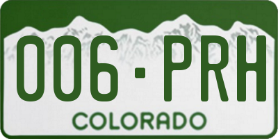 CO license plate 006PRH