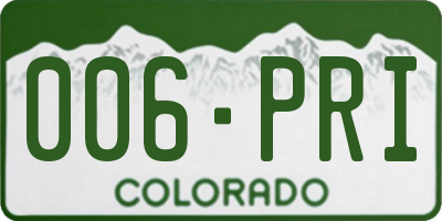 CO license plate 006PRI