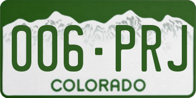 CO license plate 006PRJ