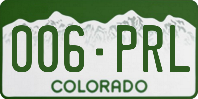 CO license plate 006PRL