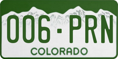 CO license plate 006PRN
