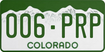 CO license plate 006PRP