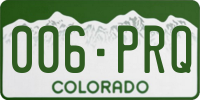 CO license plate 006PRQ