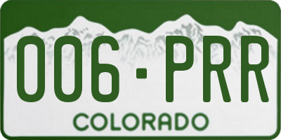 CO license plate 006PRR