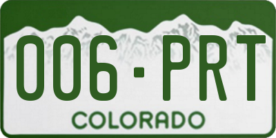 CO license plate 006PRT