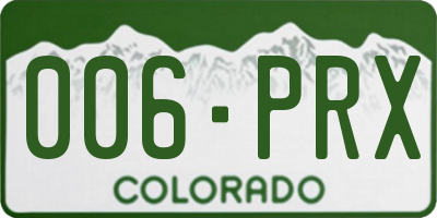 CO license plate 006PRX