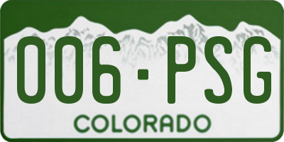 CO license plate 006PSG