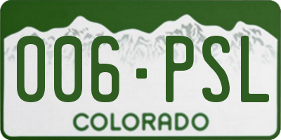 CO license plate 006PSL