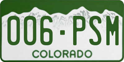 CO license plate 006PSM