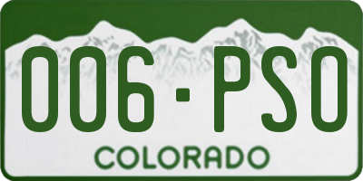 CO license plate 006PSO