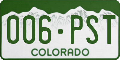 CO license plate 006PST