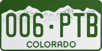 CO license plate 006PTB