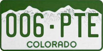 CO license plate 006PTE