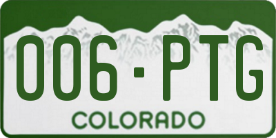 CO license plate 006PTG