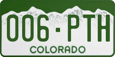 CO license plate 006PTH