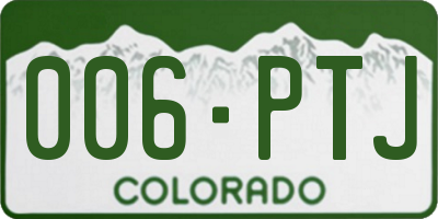 CO license plate 006PTJ