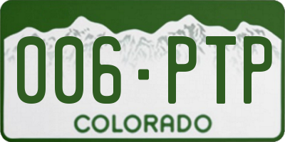 CO license plate 006PTP
