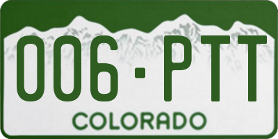 CO license plate 006PTT
