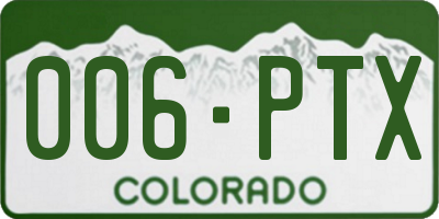 CO license plate 006PTX